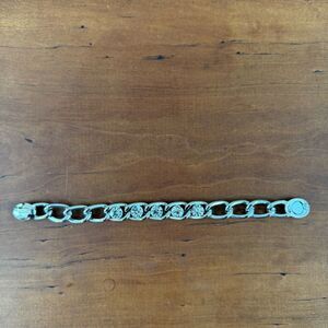 Cache Silver Rhinestone thick chain link Bracelet magnetic closure